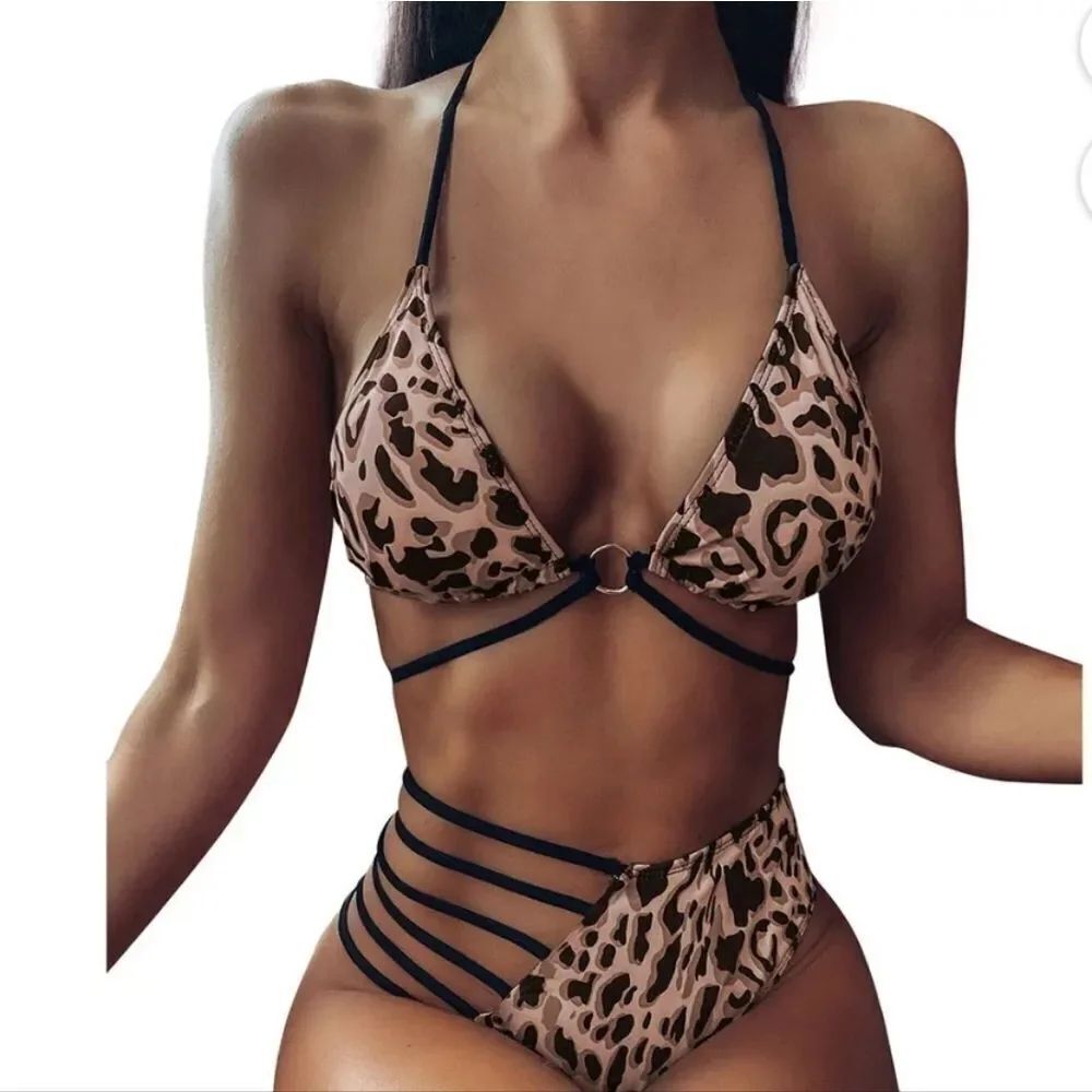 BRAND NEW RUZIYOOG BIKINI SETS  WOMEN BIKINI LEOPARD SWIMSUIT TWO PIECE SET